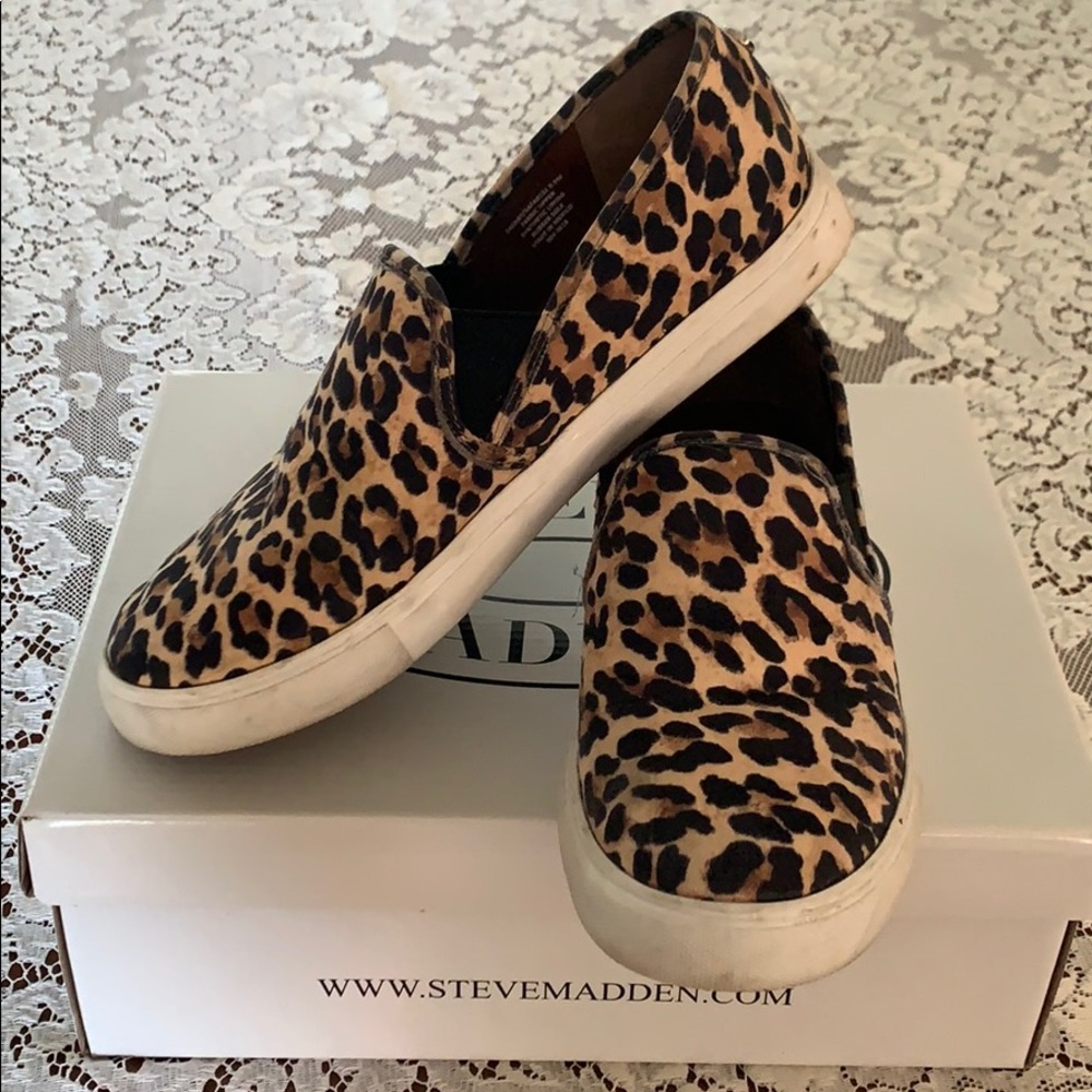 Leopard Steve Madden Slip Ons